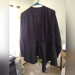 SHEIN Black Blazer with Tie Waist